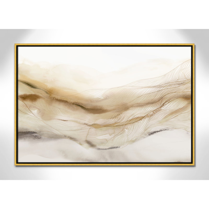 «Line Haze I», reproduction de paysage par Isabelle Z, Or, H 25,5 po x l 37,5 po