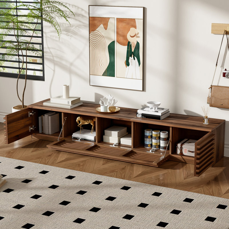 78 inch Modern TV Stand for TVs up to 85", Entertainment Center with Cable Management, Soft-Closing Hinges for Living Room