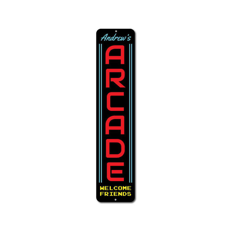 Enseigne verticale en aluminium Arcade, H 6 po x l 24 po x P 0,063 po, Oui