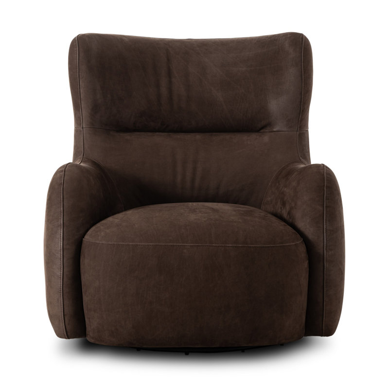 Mardell Swivel Chair-Nubuck Cigar