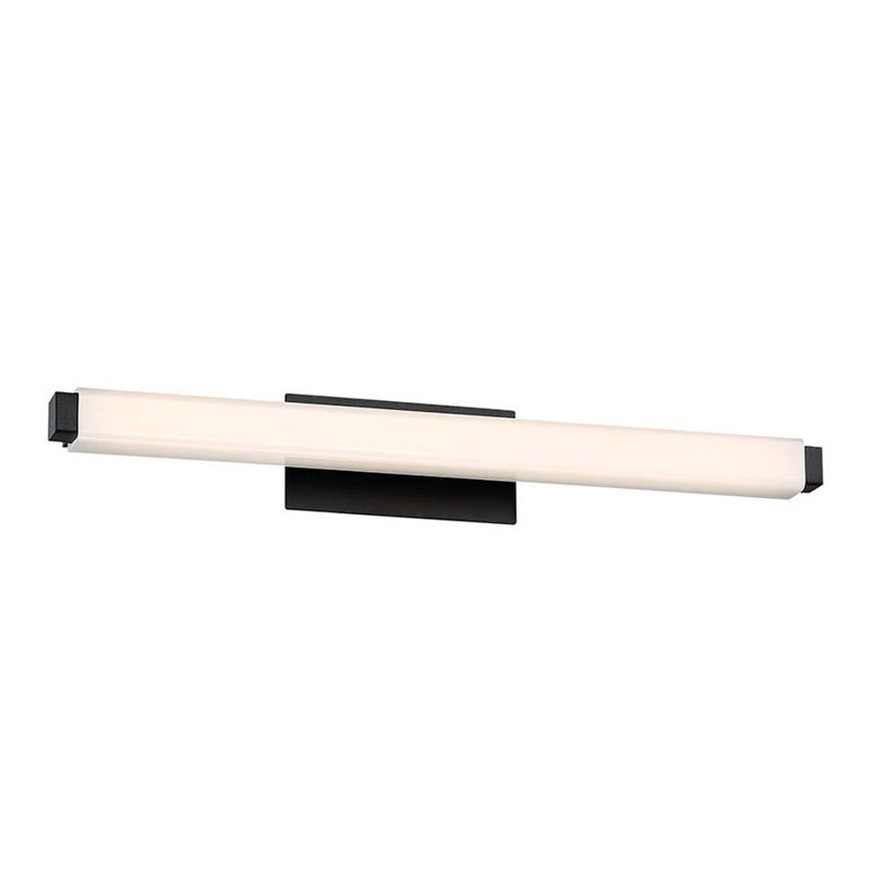 Plafonnier encastré 1 lumière Mini Erby, 3500K, Noir, H 3 po x l 25,75 po x P 3,38 po