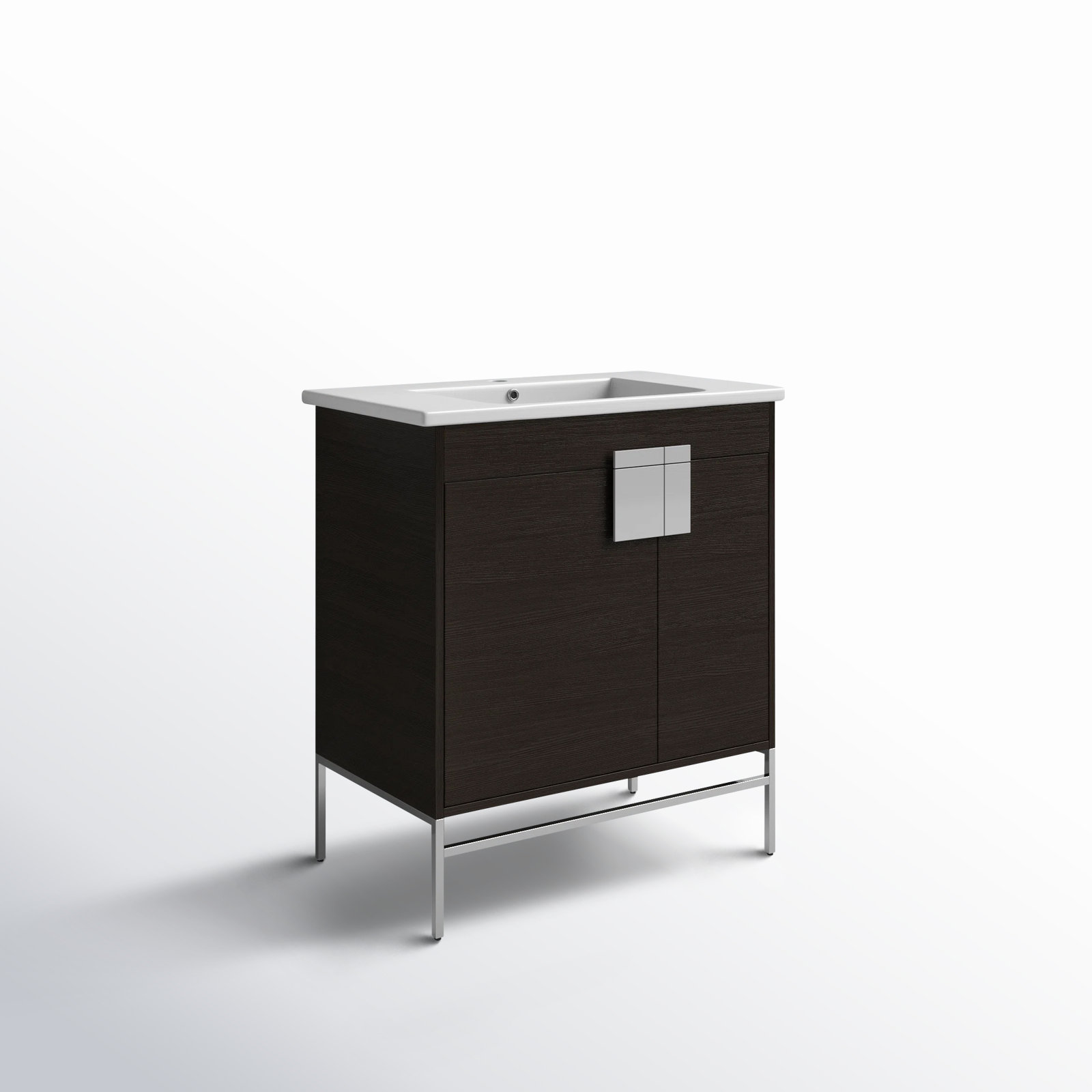 Maisie 30'' Single Bathroom Vanity, Polished Chrome, Black