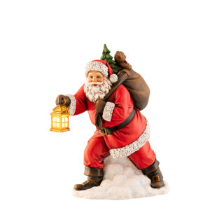 Santa with Lantern Figurine
