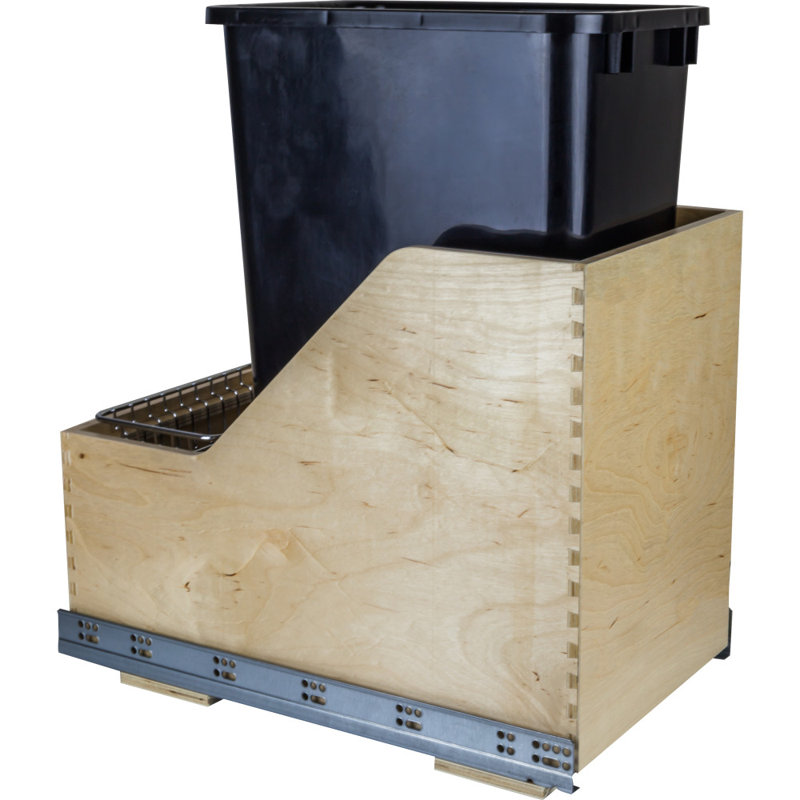 Black Birch Plywood Pull-out Waste Container System