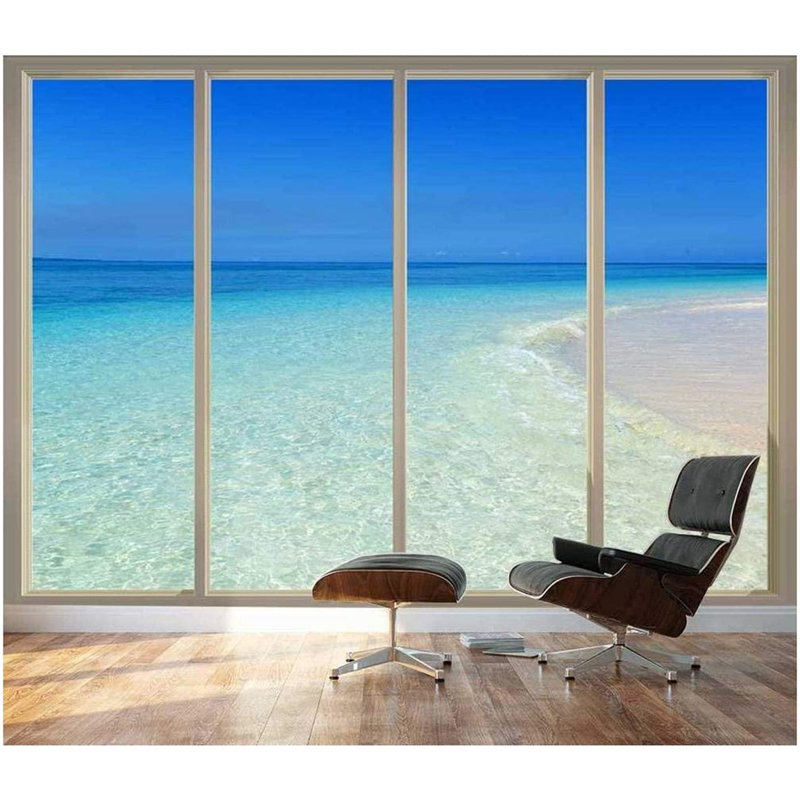 Panneau mural à 4 panneaux Tropical Beach, L 100 po x l 144 po
