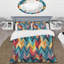Ensemble de housse de couette à motif de mosaïque à chevrons colorés-492063559