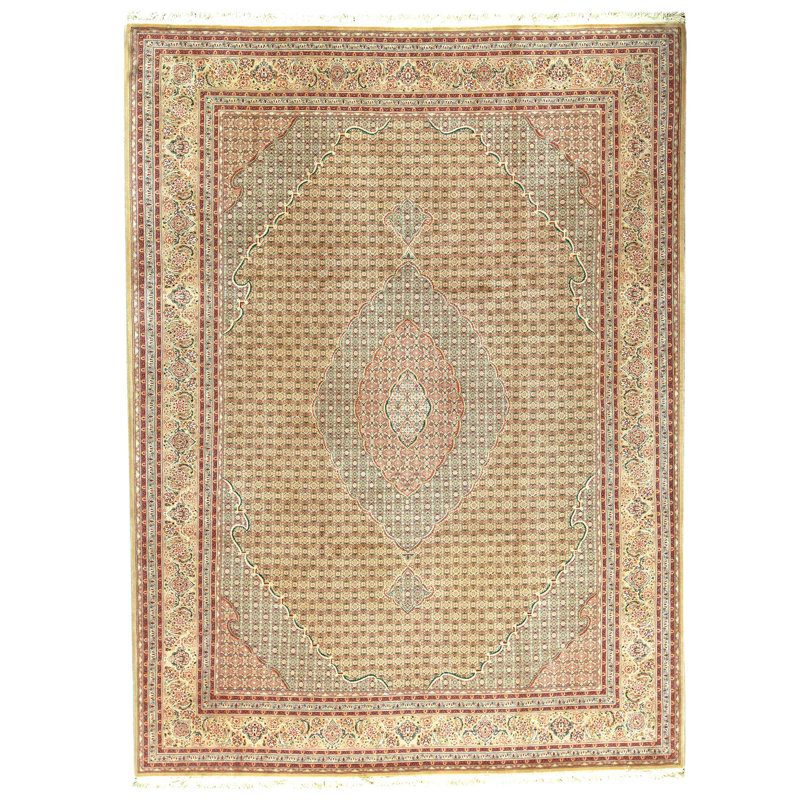 Tapis doré de haute qualité noué à la main