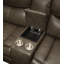 Canapé modulaire inclinable manuel en simili cuir Tavin avec console porte-gobelet