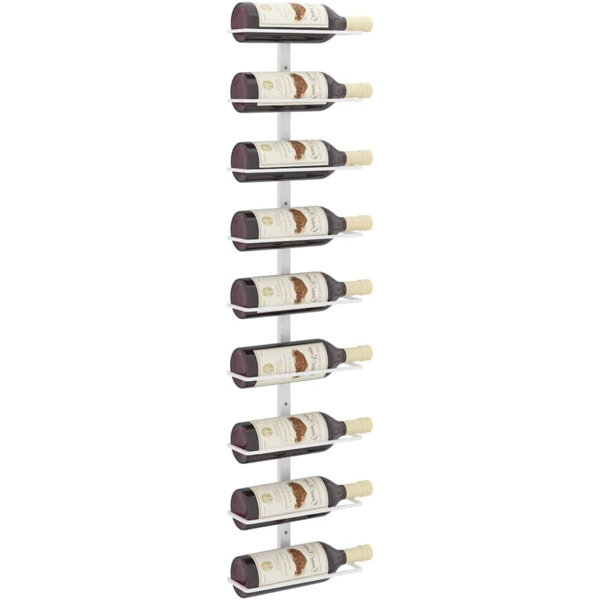 Belfry Kitchen Rane 9 Bottle Wall Mounted Wine Bottle Rack in White ...
