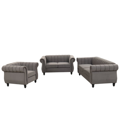 82.5'' Rolled Arm Chesterfield Sofa -  Wildon HomeÂ®, 2A1B8DF667F54FE3AE256E95EA39900E