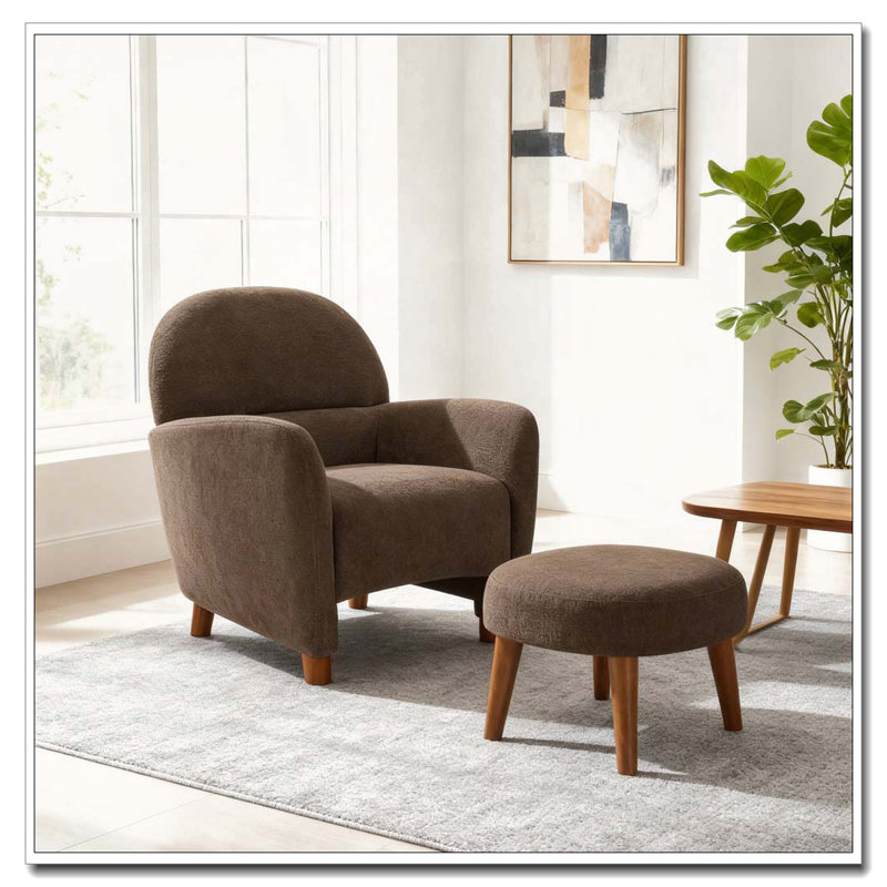 Chaise de loisir rembourrée avec repose-pieds, Brun