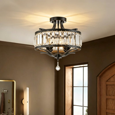 Plafonnier encastré en cristal 4 lumières Elonso