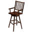 Tabouret de bar pivotant à dossier en rondins en bois d'hickory Fireside Lodge-1024272625