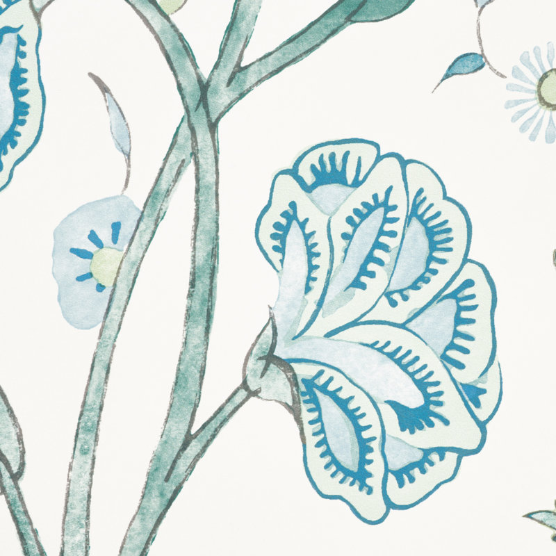 Khilana Floral Wallpaper, Peacock