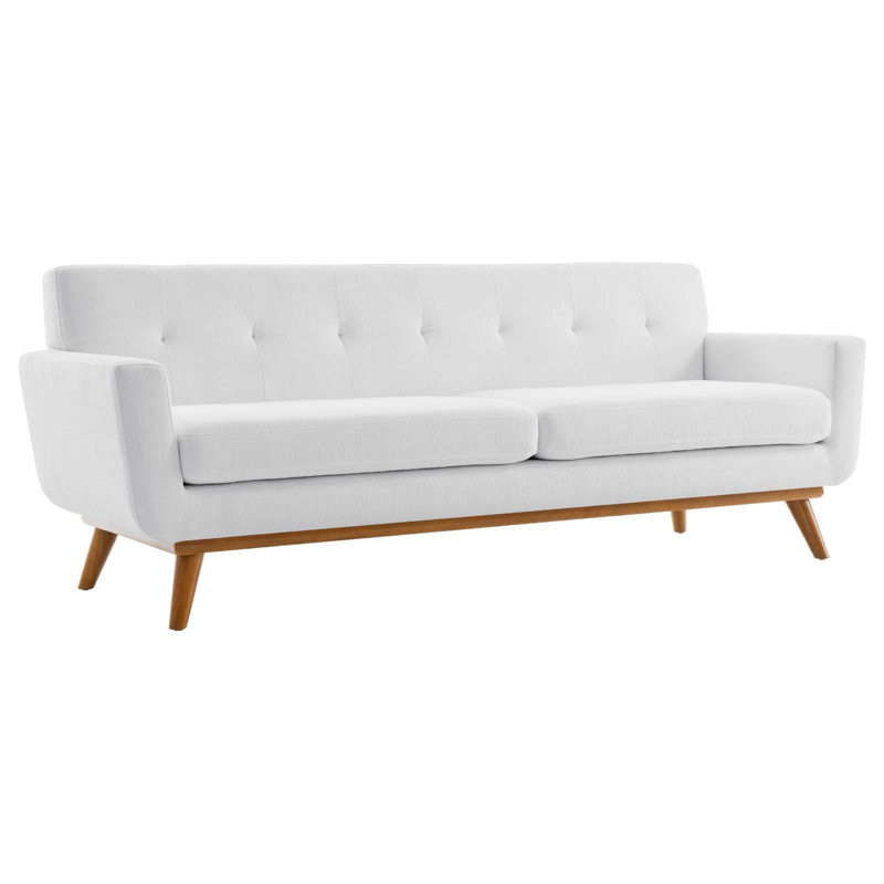 Modway Engage Upholstered Fabric Sofa, White