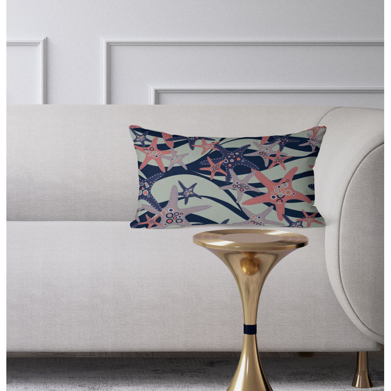 Coussin Starfish Sway, Vert/bleu