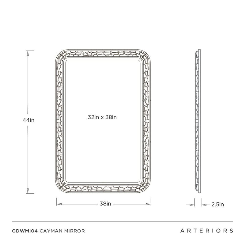 Cayman Full Length Mirror, 44" H x 38" W