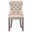 Tufted Velvet Upholstered Parsons Chair in Beige