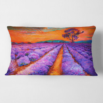 Housse et insert de coussin lavande Fields Under an Sunset I