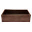 Évier de cuisine à tablier simple 35 "en cuivre martelé avec drain et accessoires assortis