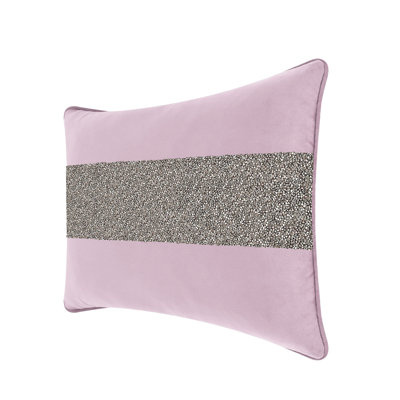 Sparkles Home Luminous Rhinestone Stripe Pillow | Velvet | Feather Insert