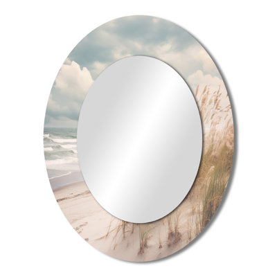 Miroir mural ovale blanc