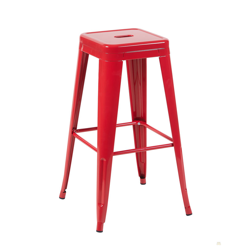 Tabouret à hauteur de comptoir de 30 pouces, ensemble de 4 tabourets de bar en métal sans dossier, non empilable, amovible et facile à assembler