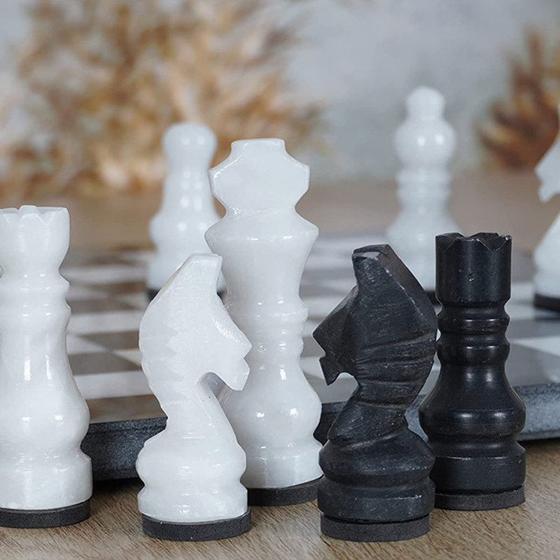 Jeu d'échecs fait à la main, Noir / blanc