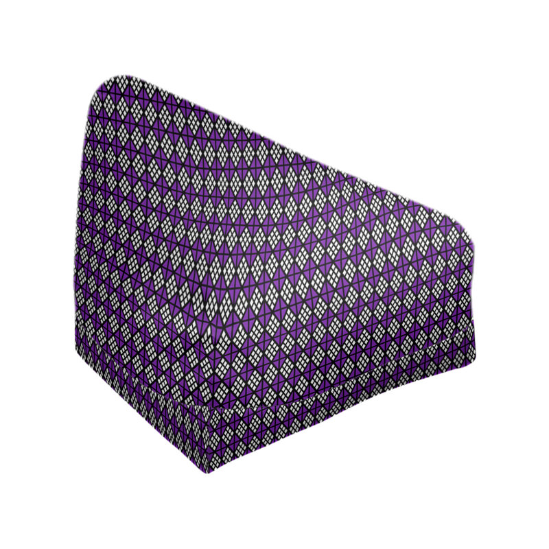 Sac de pois Leffel, Housse de pouf, H 38 po x L 42 po x P 29 po, Mauve / noir