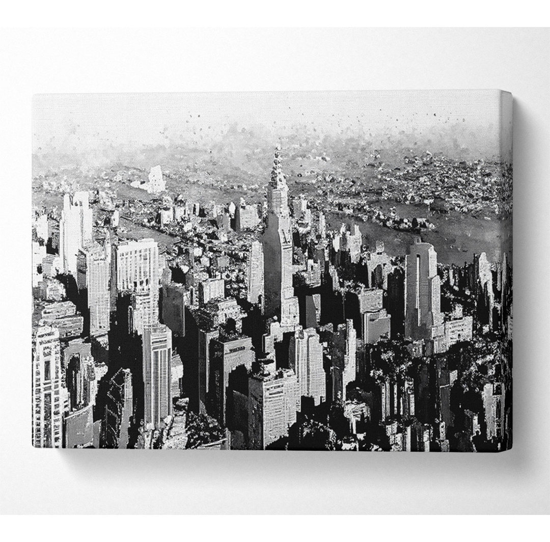 New York Retro B N W - Druck