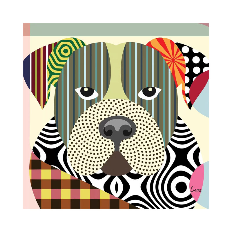 American Bulldog by Lanre Studio - Wrapped Canvas Print, 30.48cm H x 30.48cm W x 1.905cm D