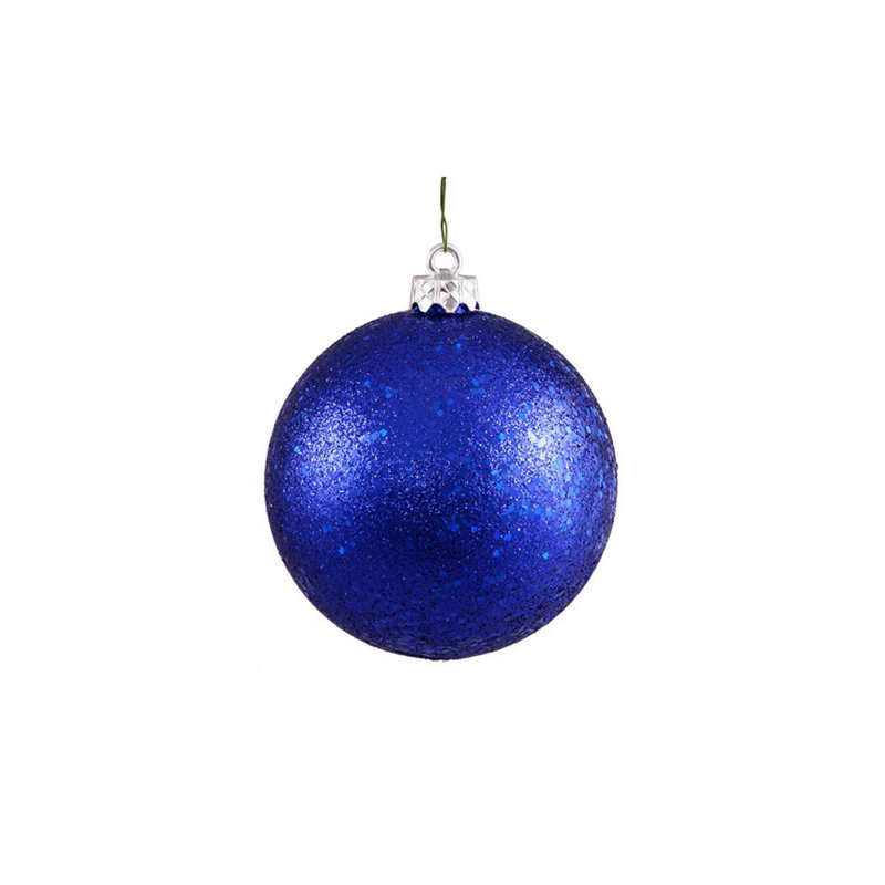 Boules de Noël Bubblegum incassables à 4 finitions, H 4,5 po x l 4,5 po x P 4,5 po, Bleu foncé