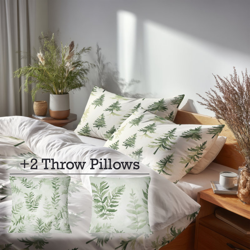 Ensemble de housse de couette et coussin décoratif Rustic Lodge, Housse de couette pour lit simple + 4 pièces supp