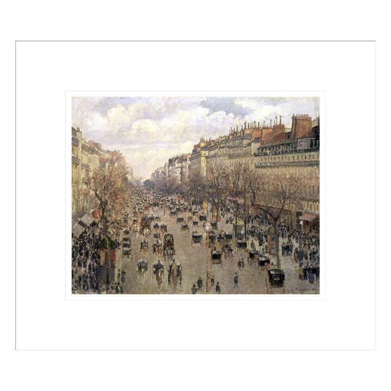 «Boulevard Montmartre Af après Sun» par Camille Pissarro, impression giclée sur cadre, H 13,75 po x l 15,8 po