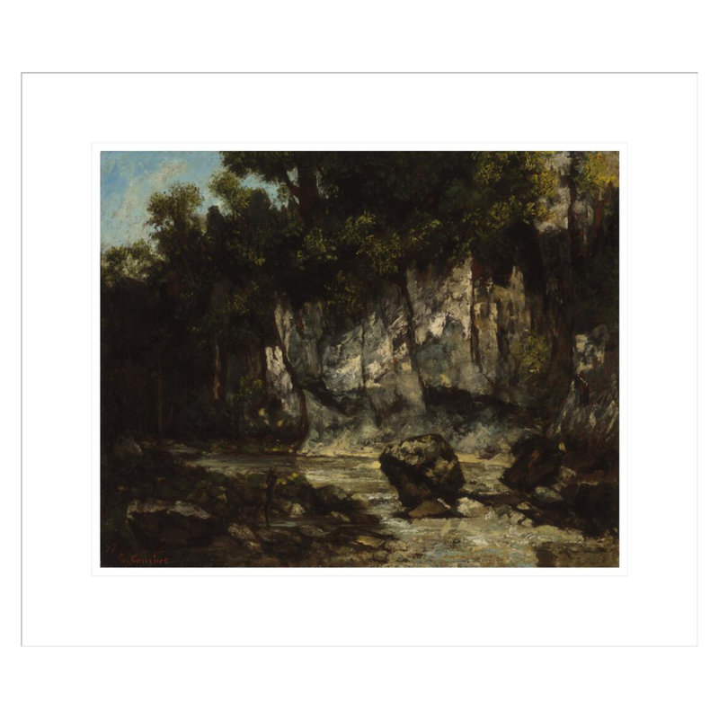 «Landscape with cerf» par Gustave Courbet, impression giclée sur cadre, H 17,75 po x l 20,7 po