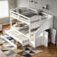 Lit simple superposé simple avec lit gigogne, tiroirs et garde-robe-254459773
