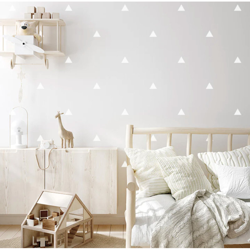 Abstract Non-Wall Damaging Wall Decal, White