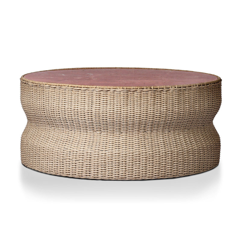 Brixby Outdoor Round Coffee Table, Desert Marble