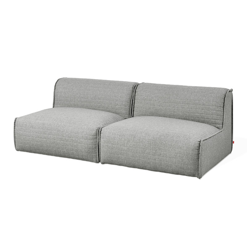 Canapé sans accoudoirs modulaire 2 pièces Nexus, 100 % polyester pierre de parlement