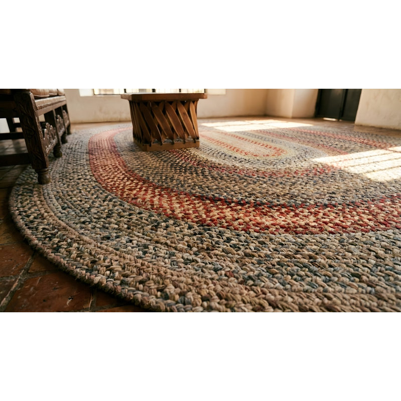 Antique Braided American Allover Rug