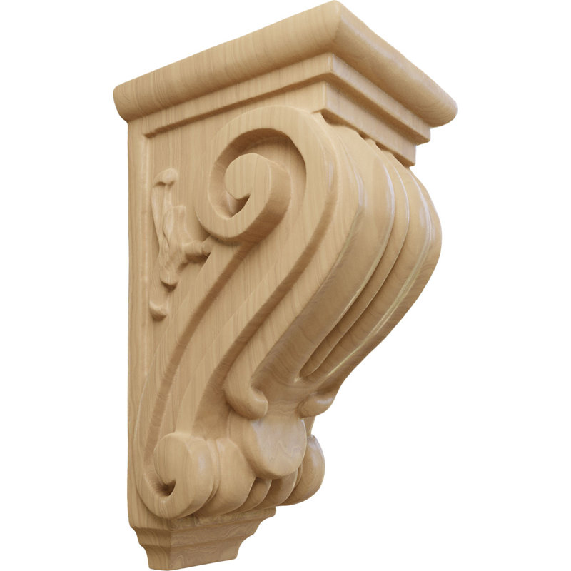 3 1/2"W x 4"D x 7"H Small Classical Corbel, Cherry, 3.5-in. W x 4-in. D x 7-in. H, Cherry