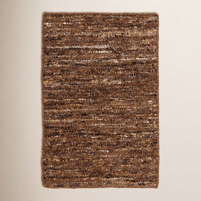 Gardenia Dezi Flatweave Wool Neutral Area Rug, Rectangle 2' x 3', Brown