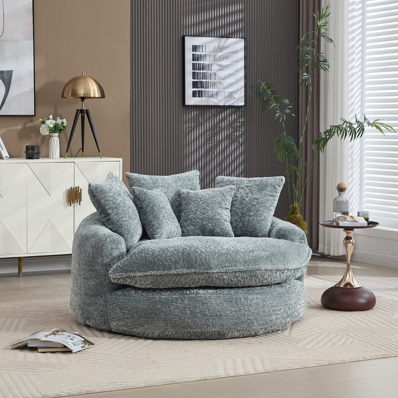 Canapé surdimensionné 55 po, Polyester bleu