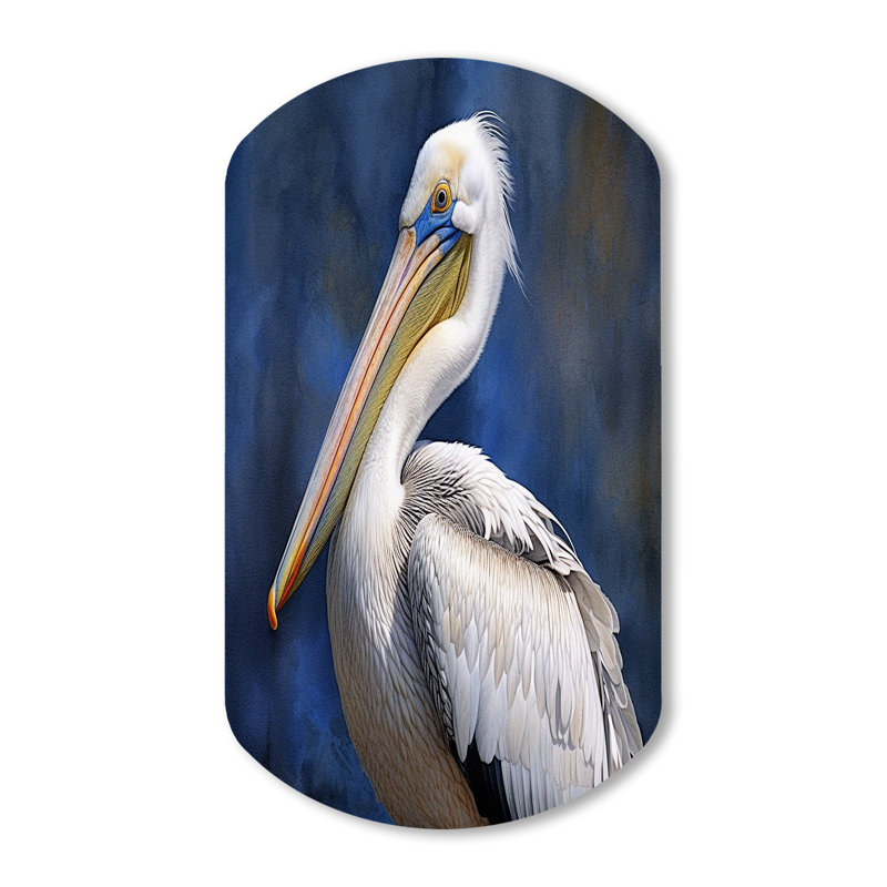 Majestic Pelican Seabird V - Décoration murale cylindrique irrégulière en forme de cylindre, H 31 po x l 19 po