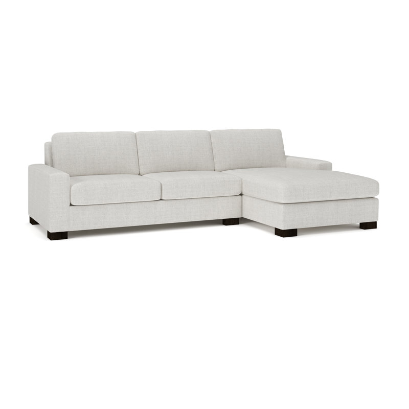 Jonie 115" 2-Piece Upholstered Chaise Sectional, Right Hand Facing, Monique Oyster Textured Chenille