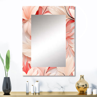 Ahedo Tropical Lines II motif tropical - miroir décoratif tropical, botanique, miroir mural floral, impression d'art en métal