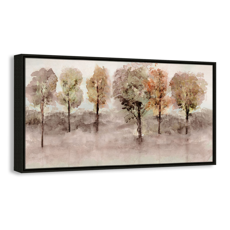 «Debruce Trees Print» par Val Rhodes, H 19,5 po x l 37,5 po, Espresso