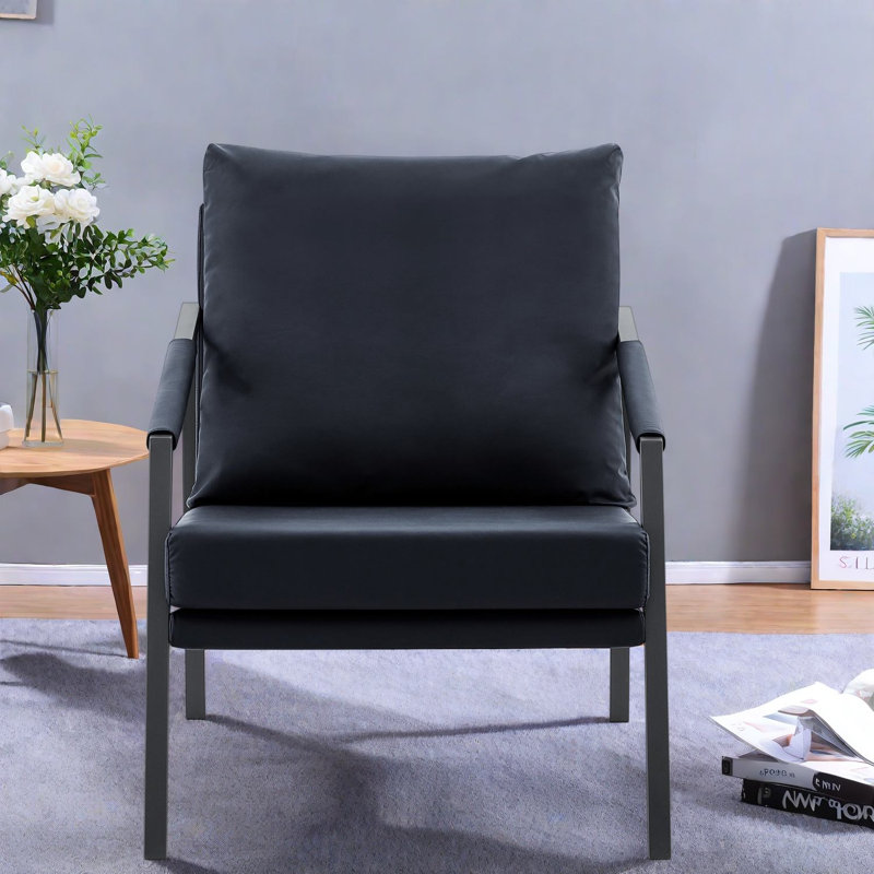 Chaises d'appoint Comfort, structure en similicuir en métal, salon industriel moderne