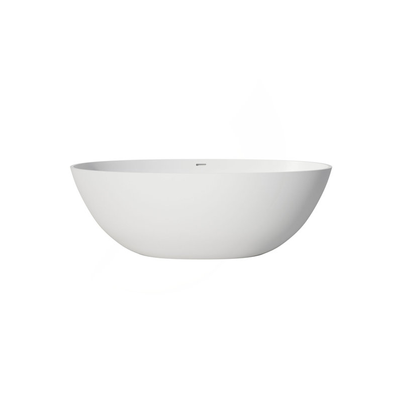 Baignoire profonde de 65 po à surface solide de qualité supérieure, Matte White