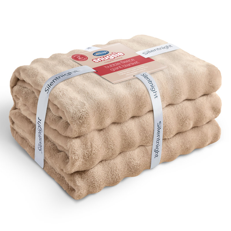 Silentnight Snugsie Giant Throw Bubble Soft Fleece, Beige